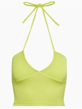 Aritzia Sunday Best Delphine Halter Top - Pear Green Ribbed Tank